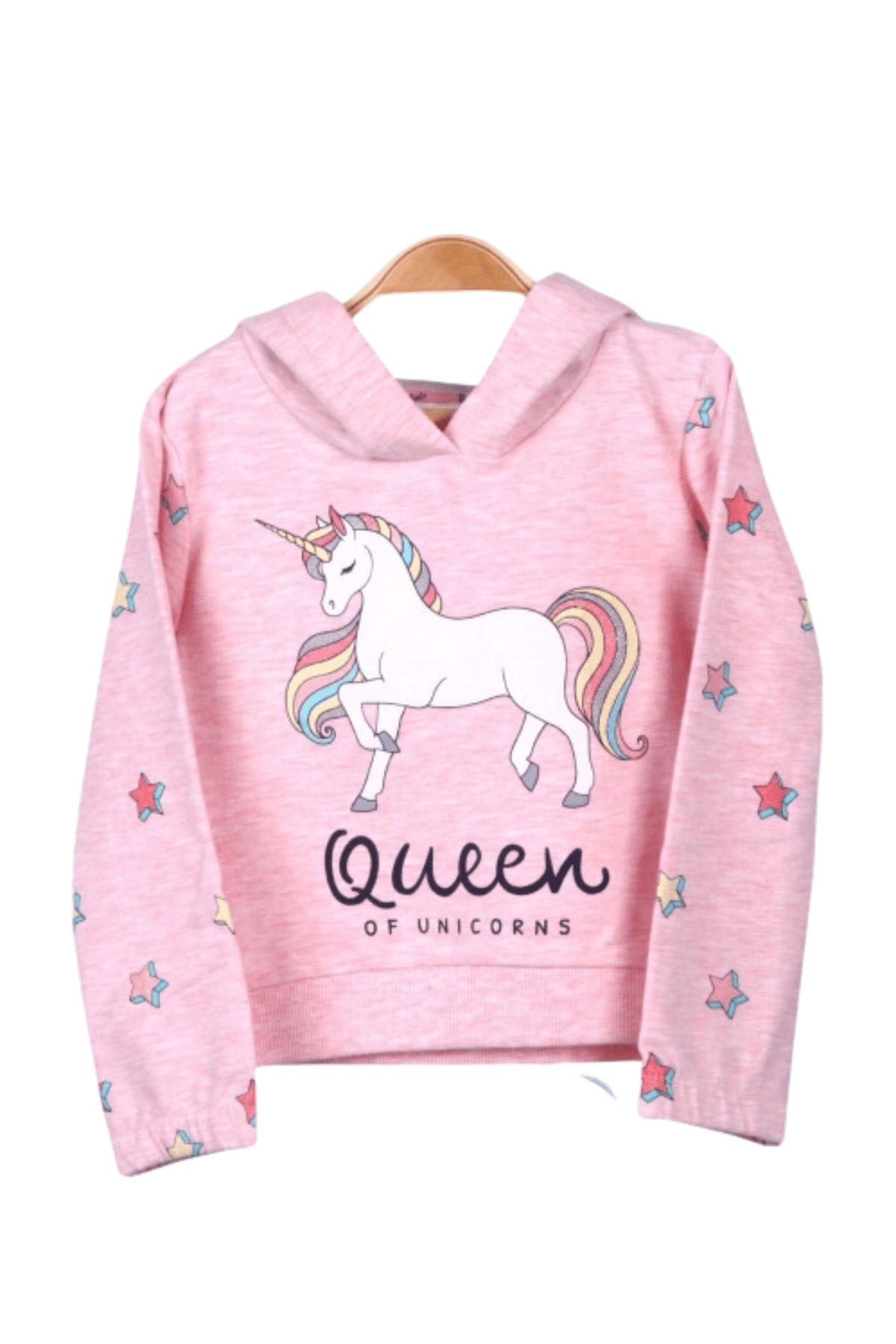Детска блуза момиче дълъг ръкав Еднорог, розов цвят