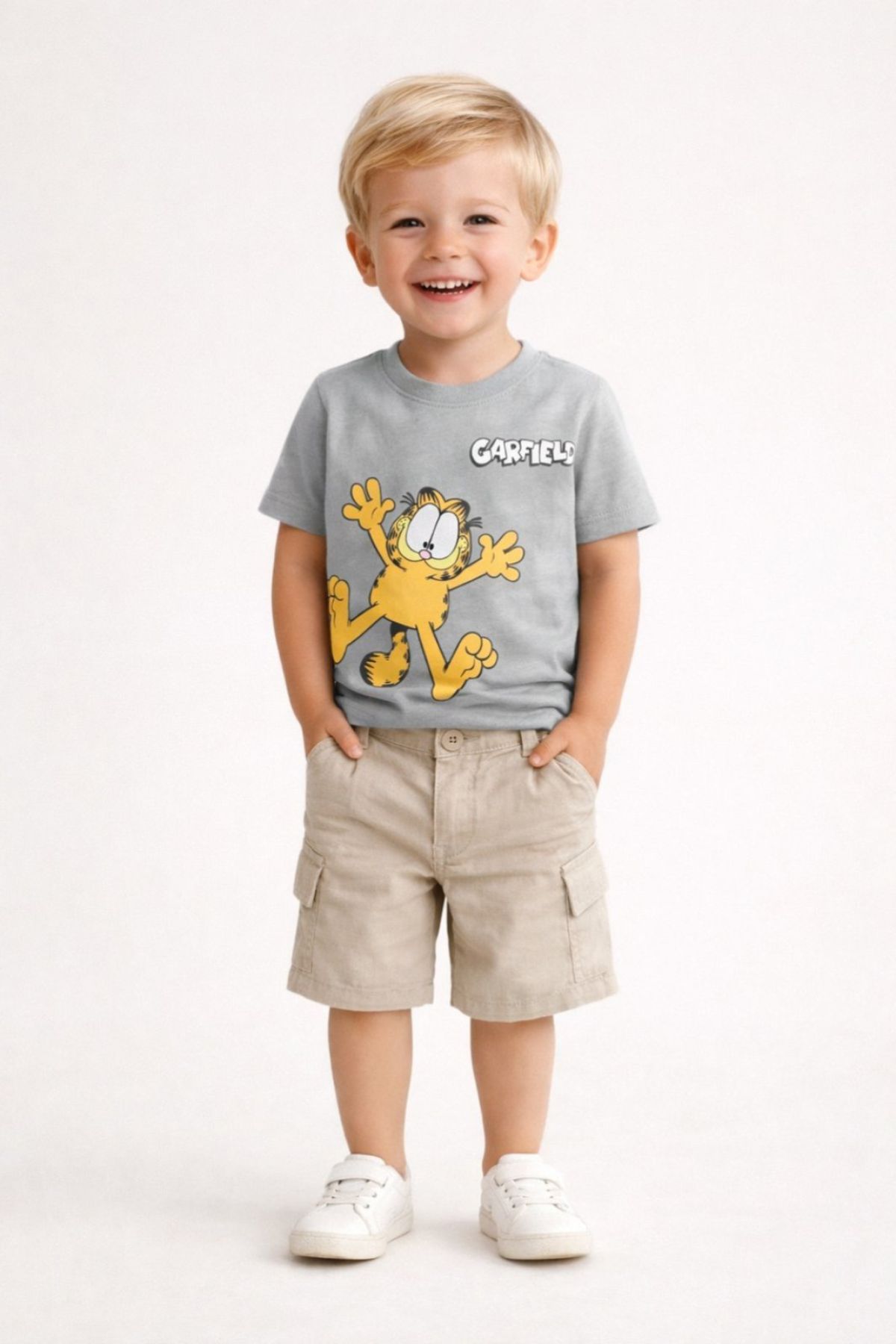 Детска тениска за момче, сив цвят