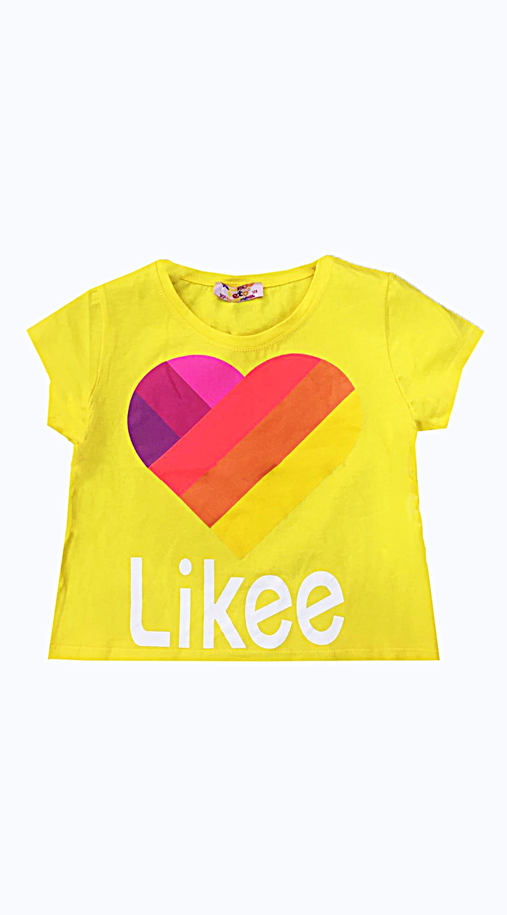 Детска тениска момиче - Tik-Tok Likee, жълт цвят