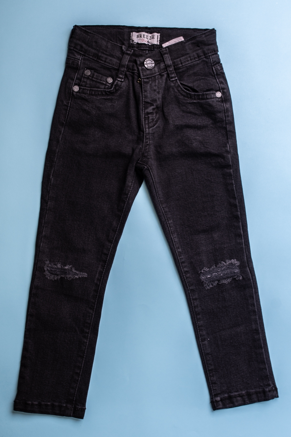 Детски дънки момиче, черен цвят