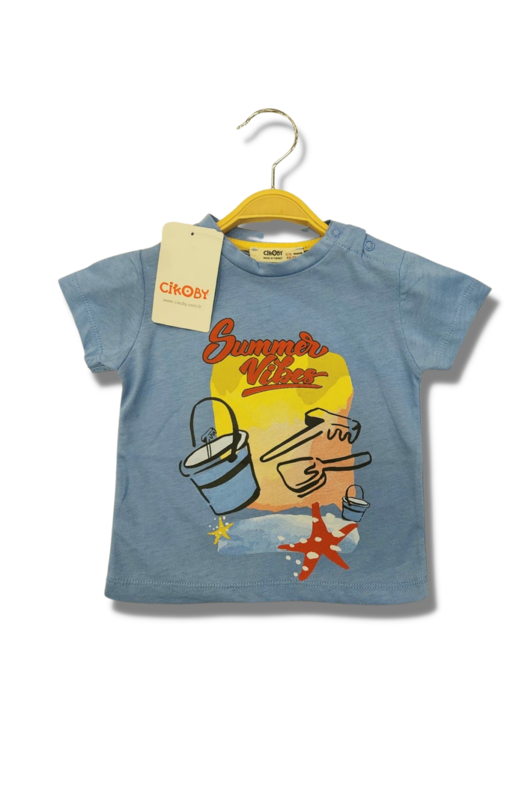 Детска тениска за момче, син цвят