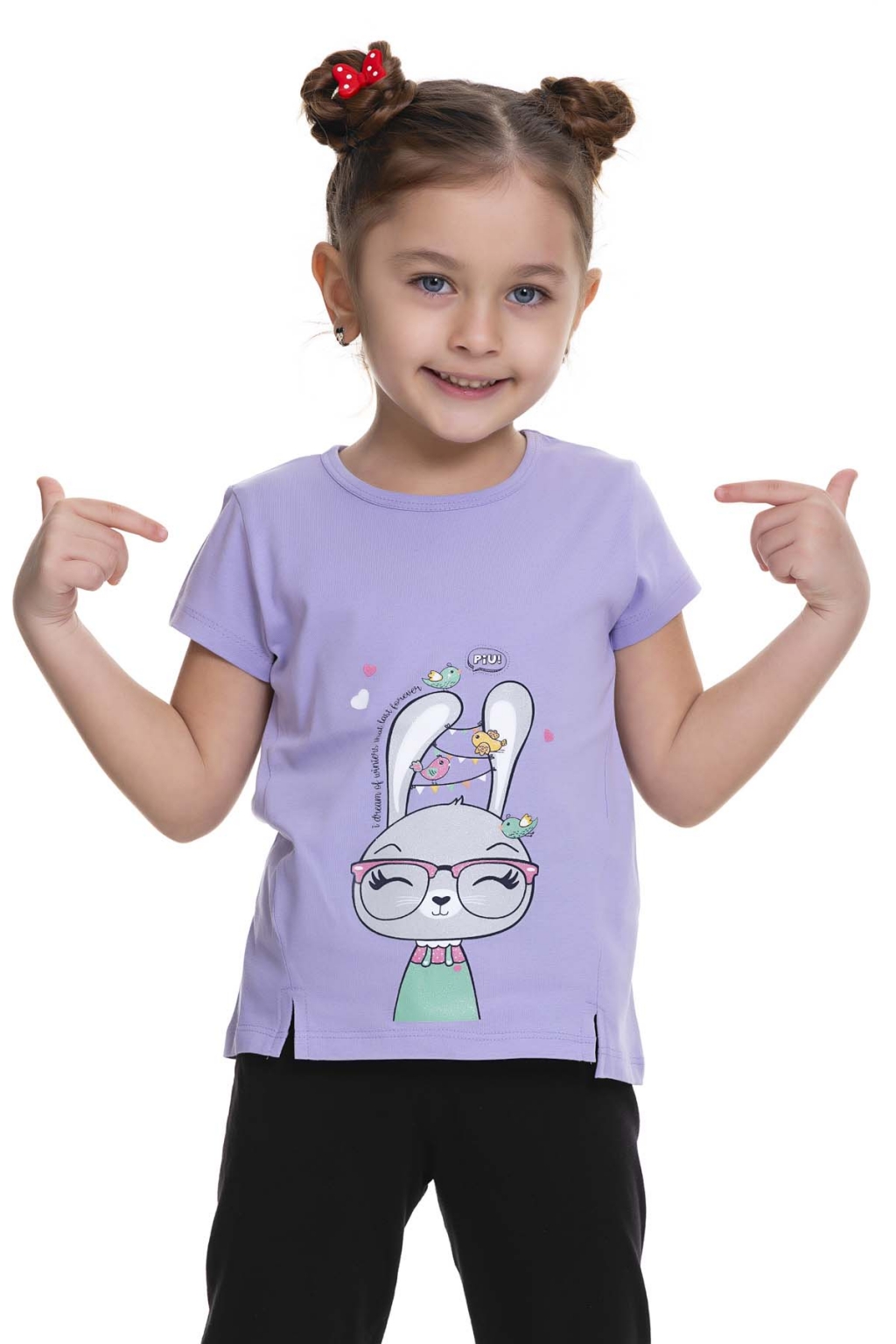 Детска тениска момиче, лилав цвят