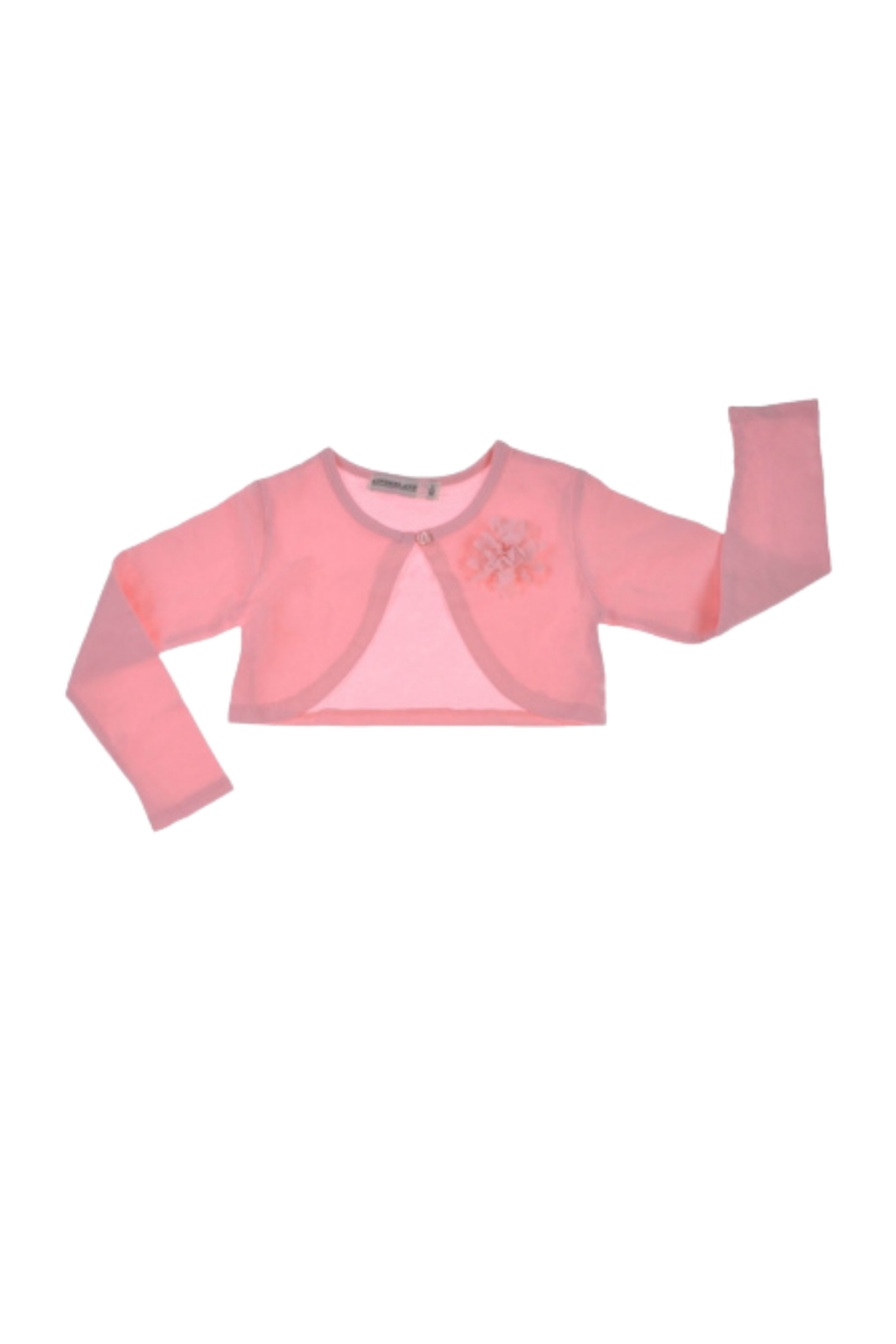 Детско болеро с дълъг ръкав,розов цвят