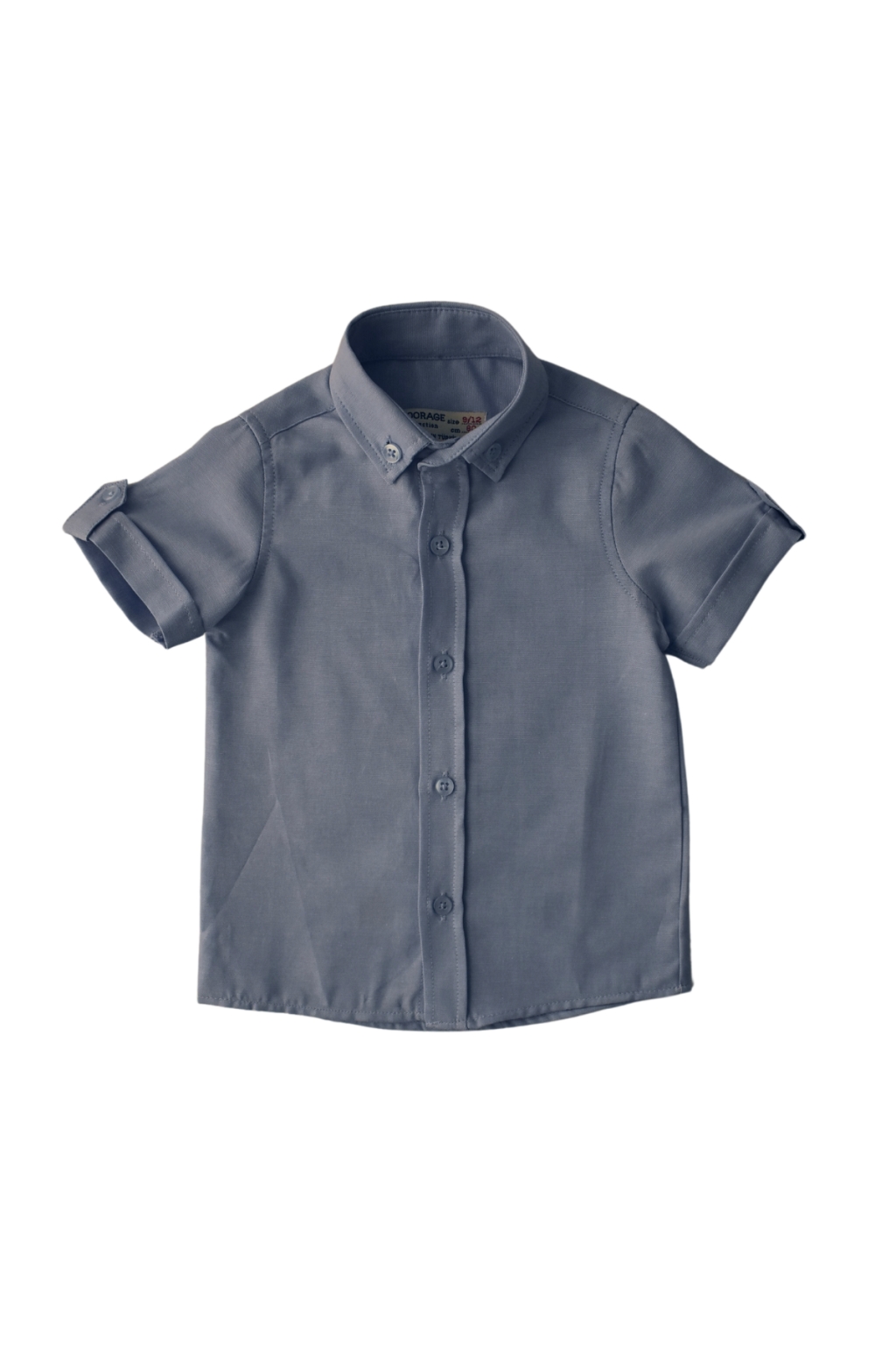 Детска риза момче къс ръкав, в син цвят