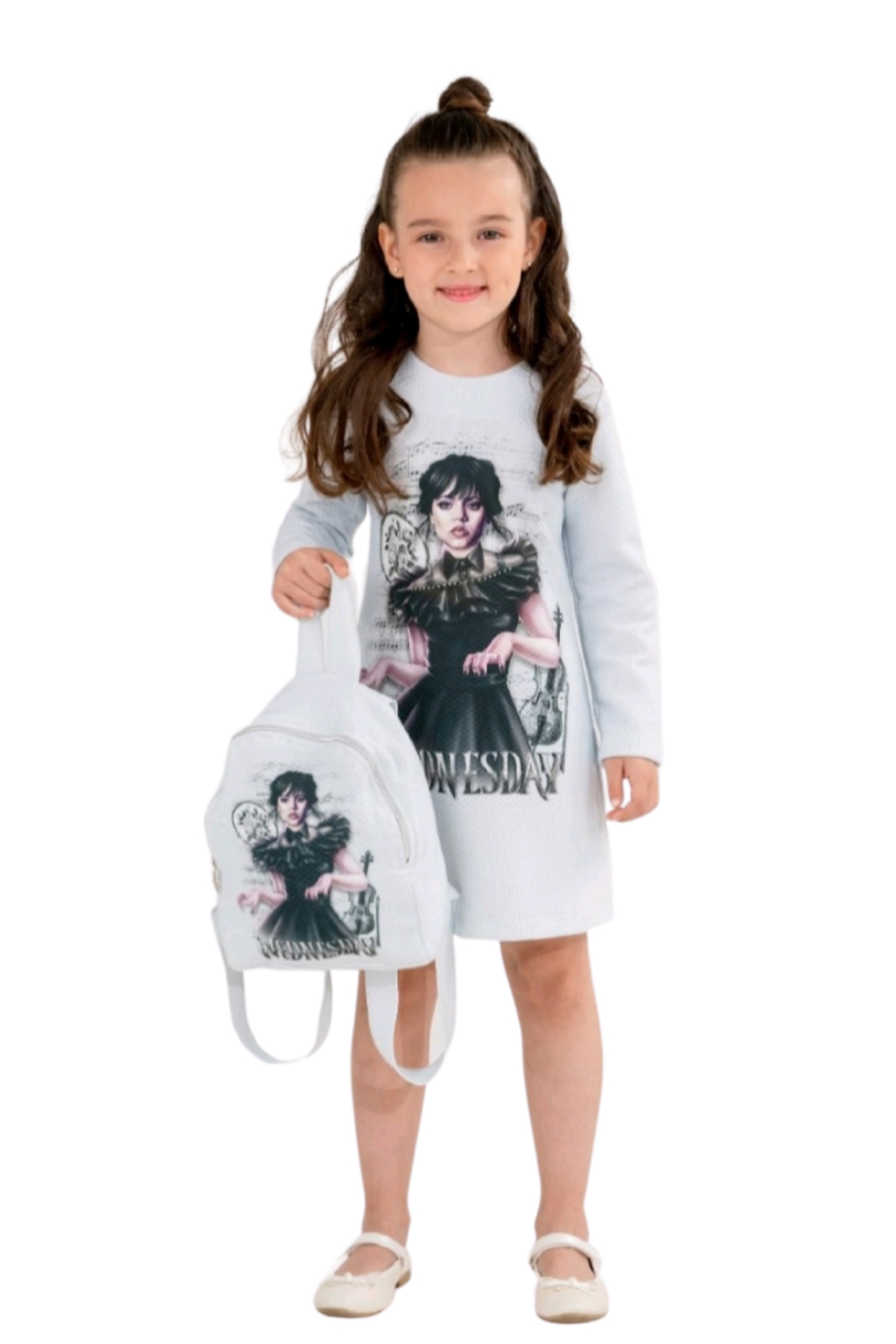 Рокля дълъг ръкав с раничка Wednesday